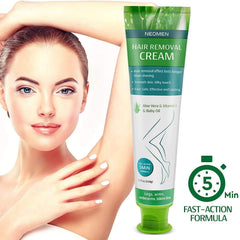 NEOMEN Hair Removal Cream application scene for at-home grooming