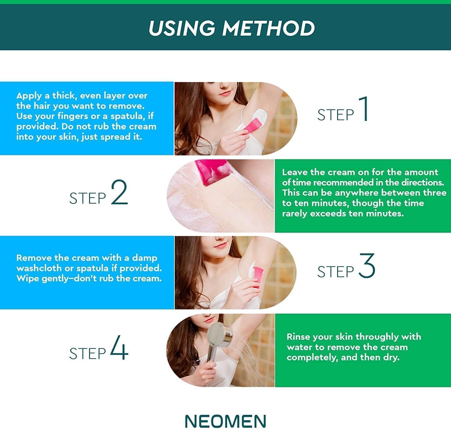 NEOMEN Hair Removal Cream underarms use for smoother skin