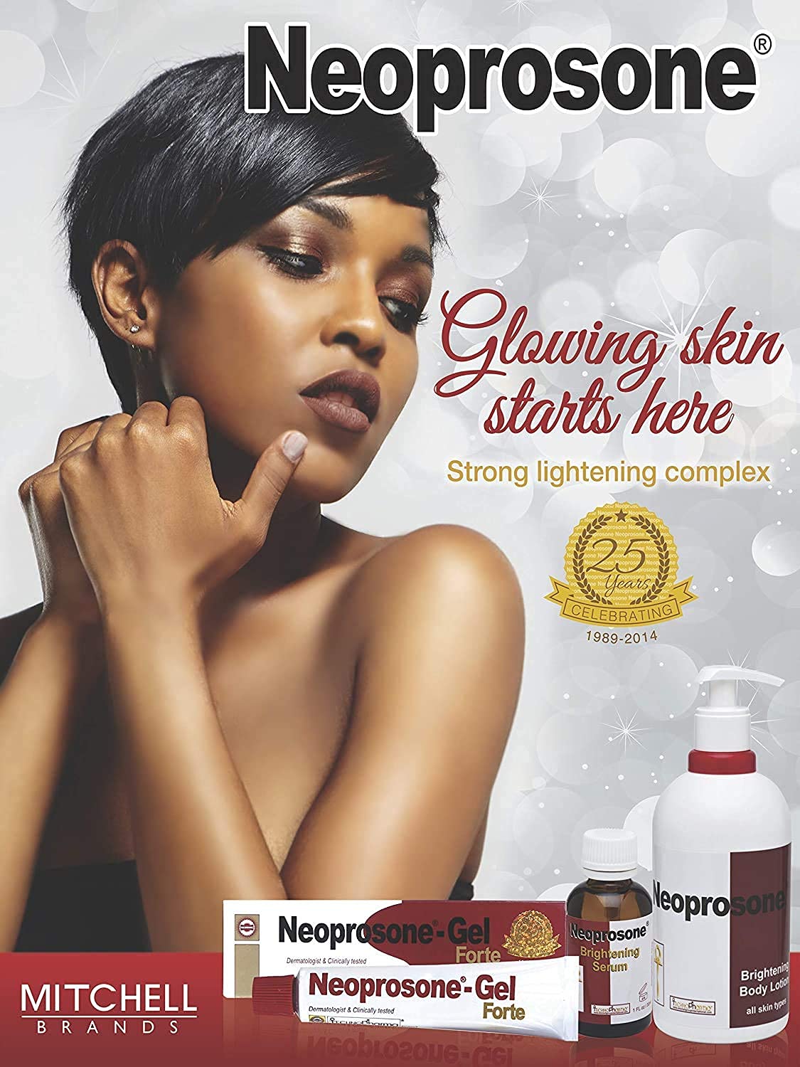 Neoprosone Brightening Cream ingredients alpha-arbutin and lactic acid for complex care.