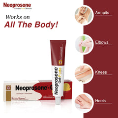 Neoprosone Brightening Gel label featuring the Arbutin Complex ingredient.