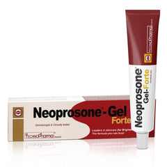 Neoprosone Brightening Gel tube closeup highlighting compact bottle.