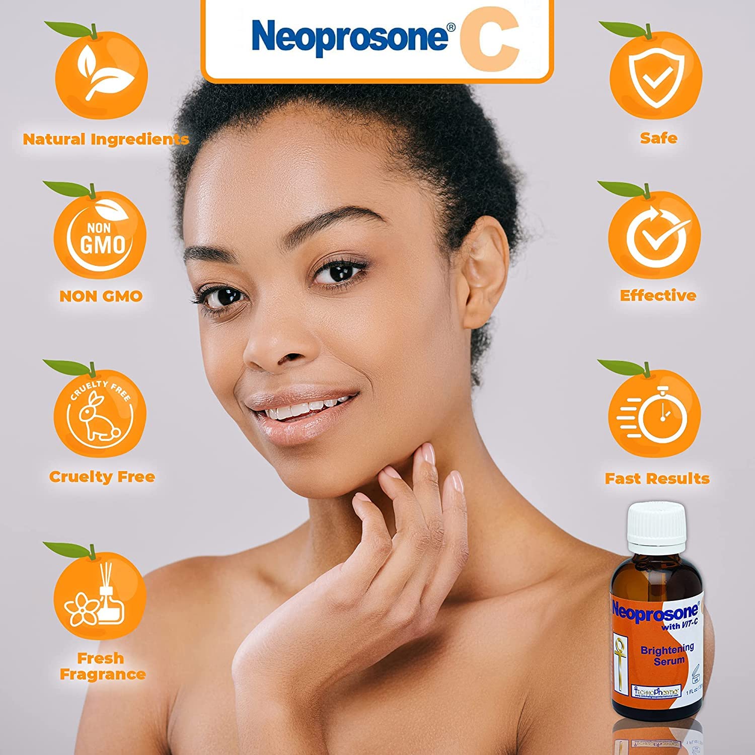 Nighttime scene with Neoprosone serum ready for application
