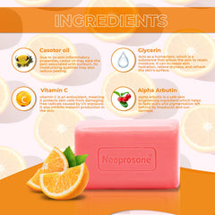 Neoprosone Skin Brightening Soap pack two-front view for convenient daily use.