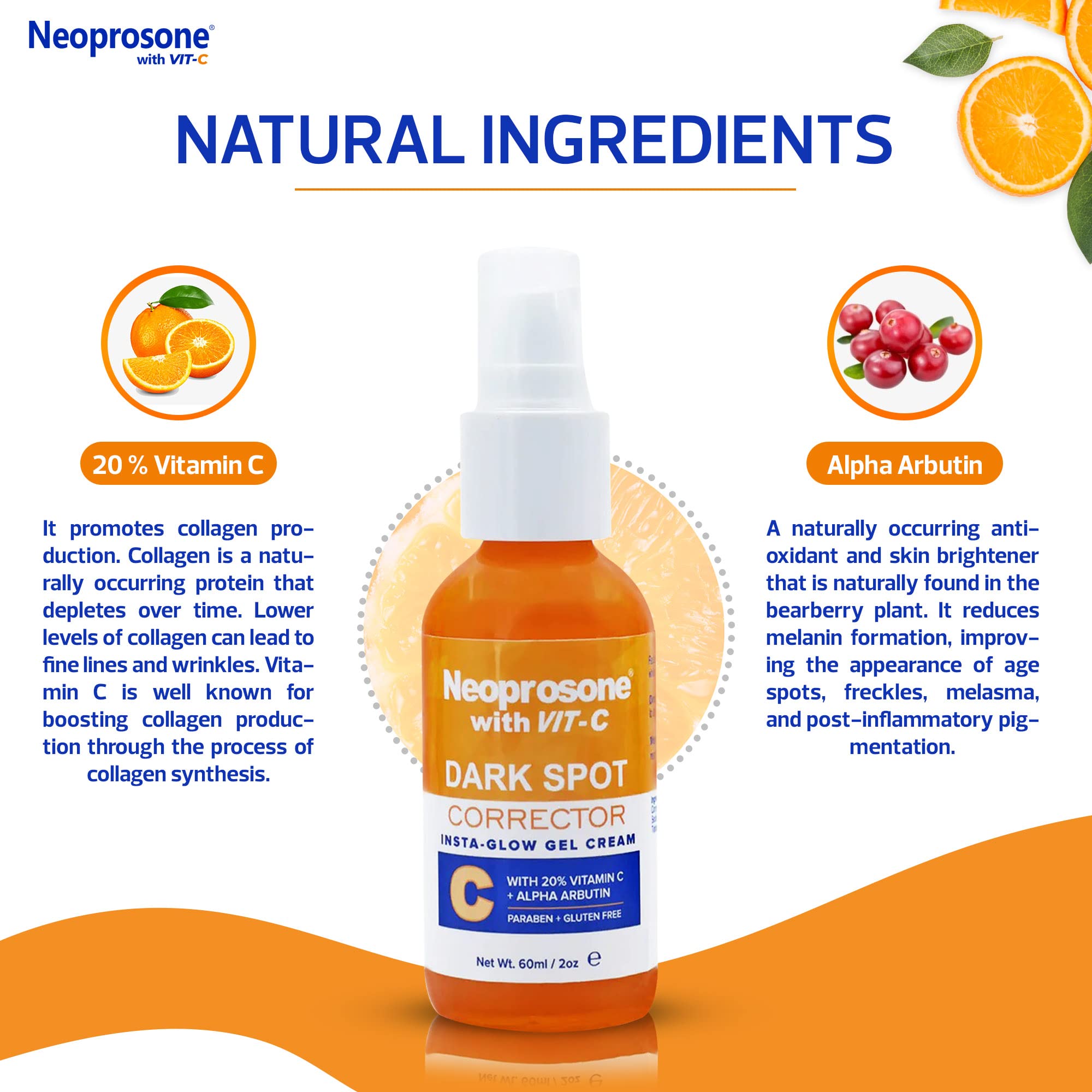 Neoprosone Vit C Dark Spot Corrector bottle front for a daily brightening routine
