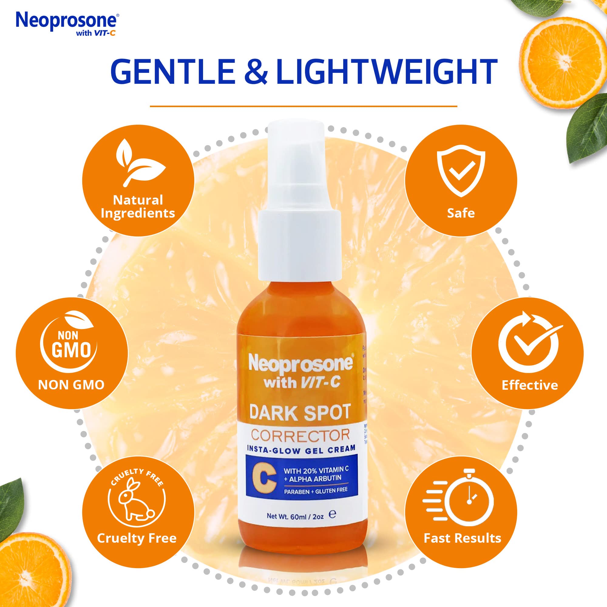 Neoprosone Vit C Dark Spot Corrector packaging shows premium skincare