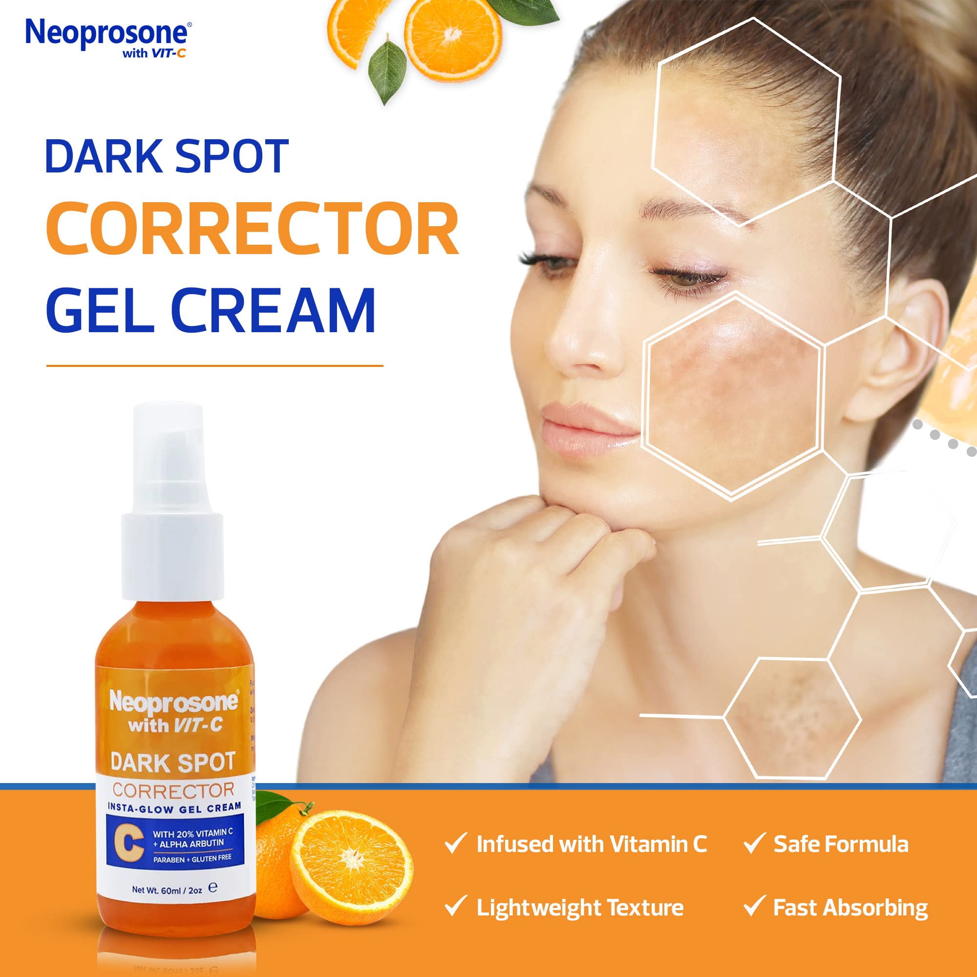 Neoprosone Vit C Dark Spot Corrector texture swirl for smooth application