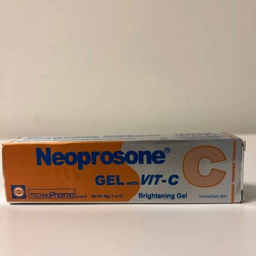 SPF 30+ reminder next to Neoprosone Gel for daytime protection