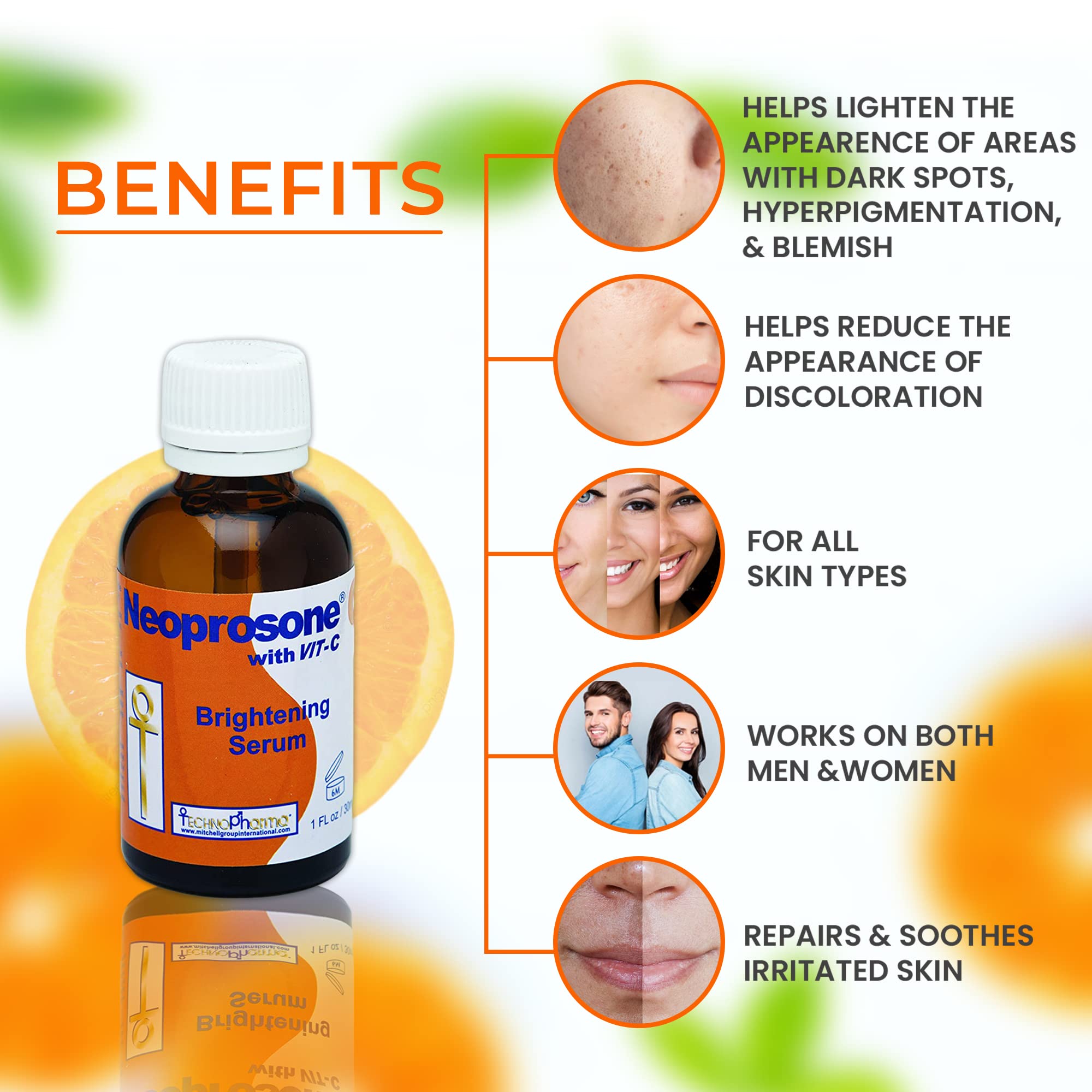 Neoprosone Vitamin C Serum dropper detail demonstrates controlled application