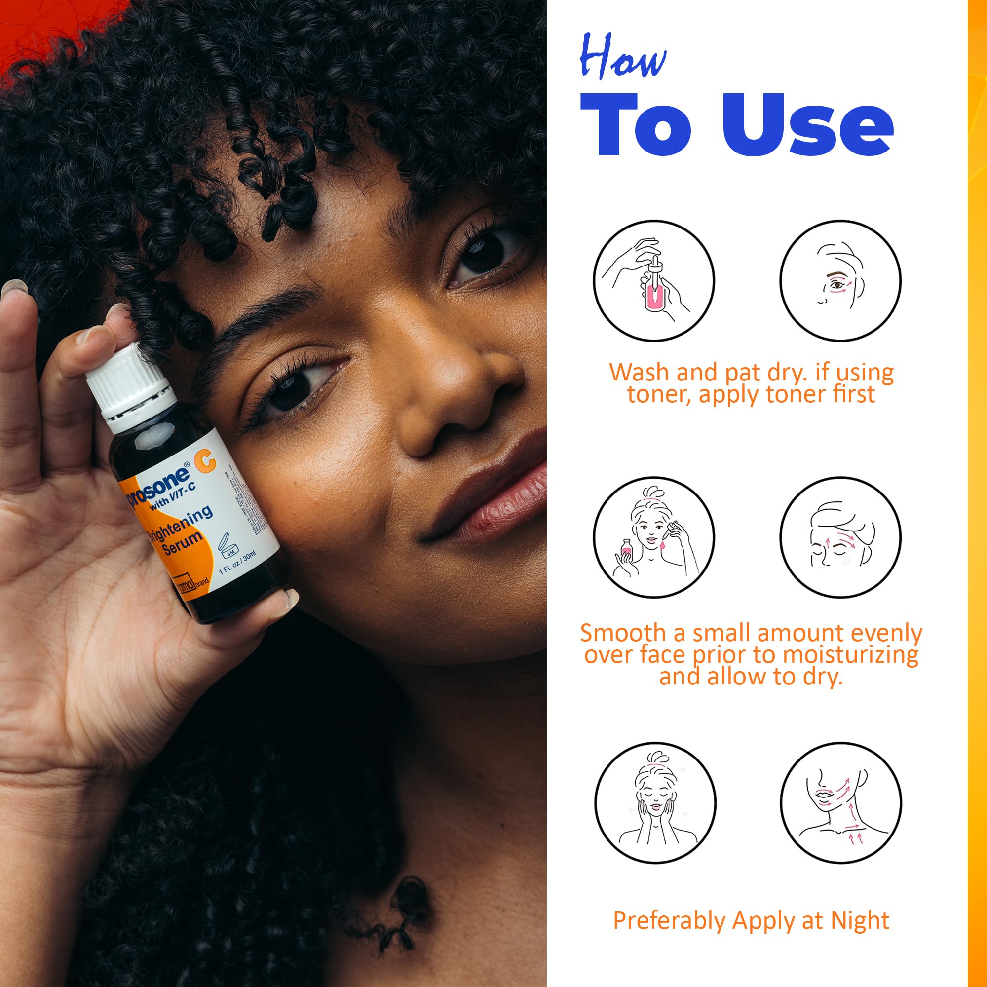 Neoprosone Vitamin C Serum vanity setting with sunscreen suggests daily protection routine