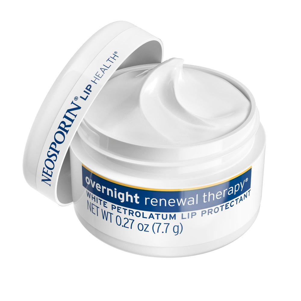 0.27 ounce Neosporin Lip Health tub ready for nightly use
