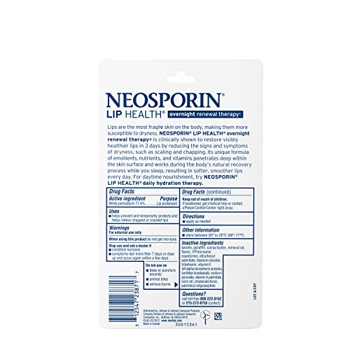 Close up of Neosporin Lip Health application on lips for hydration