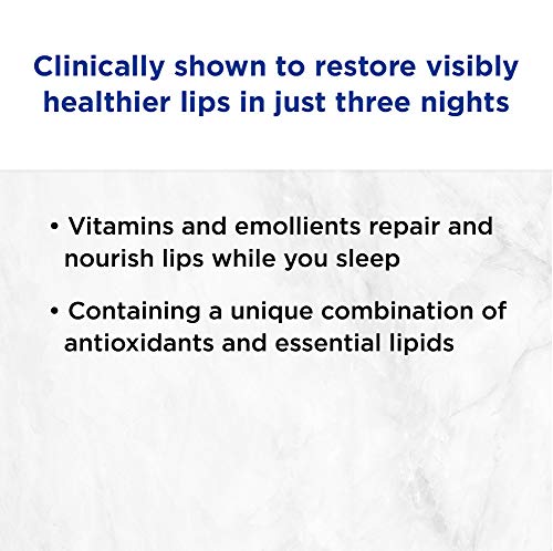 Neosporin Lip Health Overnight Therapy ingredients panel with antioxidants and lipids.