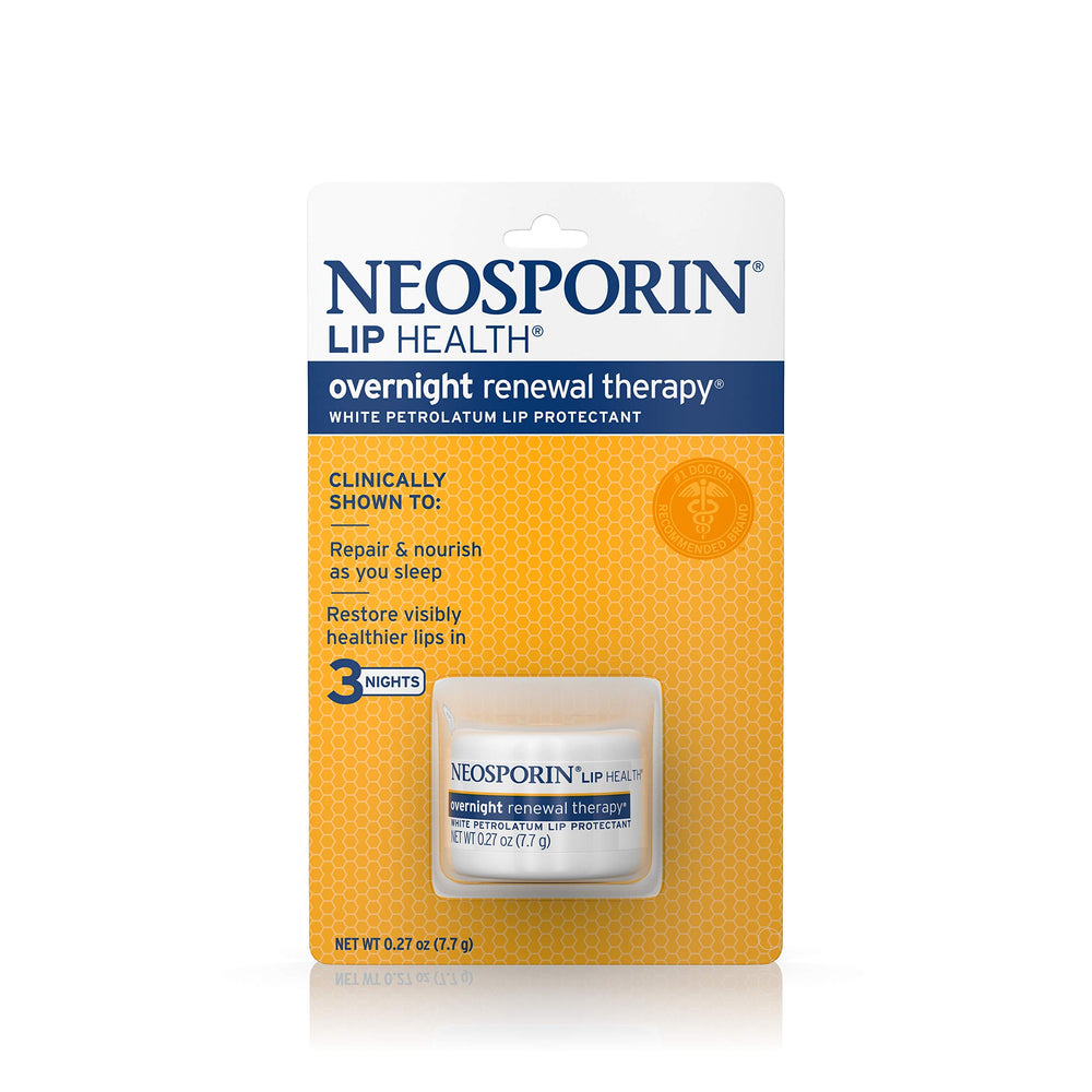 Neosporin Lip Health Overnight Therapy tube for overnight hydration and lip repair.