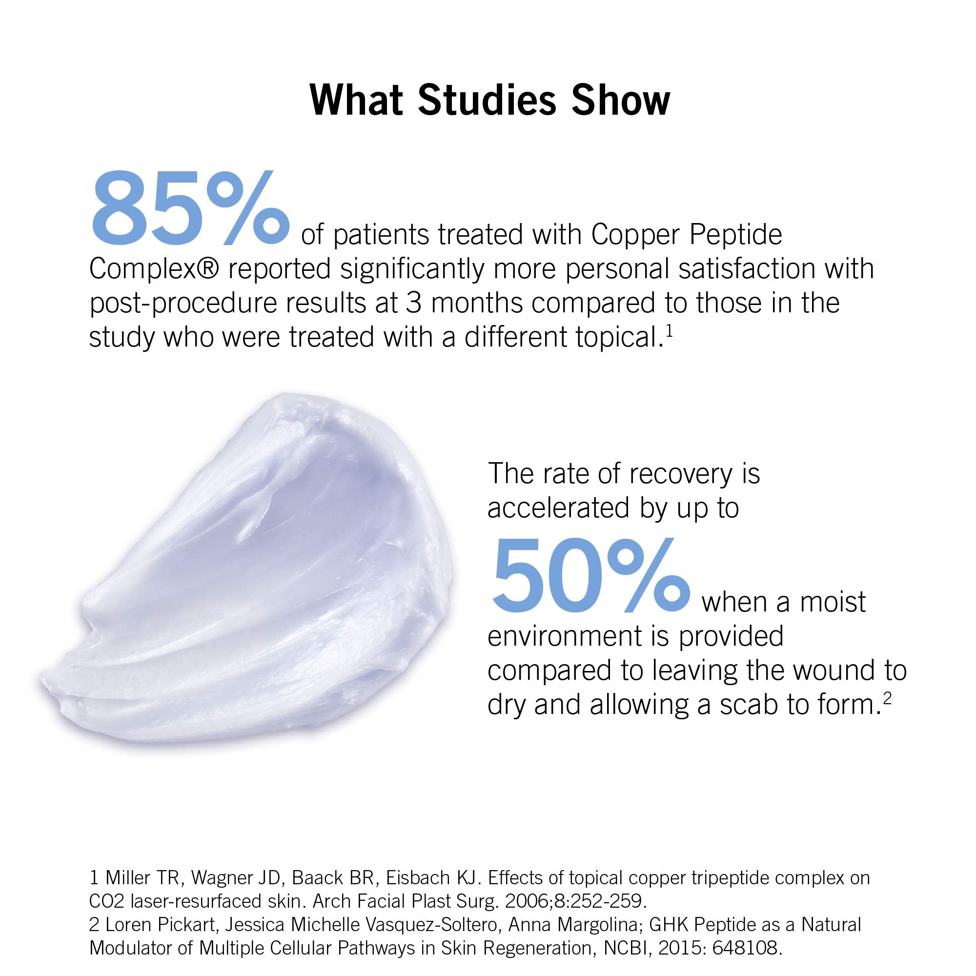 Swirl of NEOVA Cu3 tissue repair cream shows rich occlusive consistency for barrier support