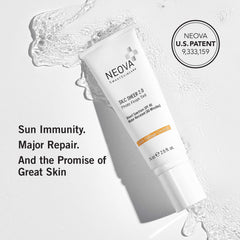 NEOVA Silc Sheer 2.0 on skin with SPF 40, fragrance-free protection.