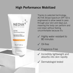 NEOVA SmartSkincare Active Sunscreen demonstrating water resistance during activity