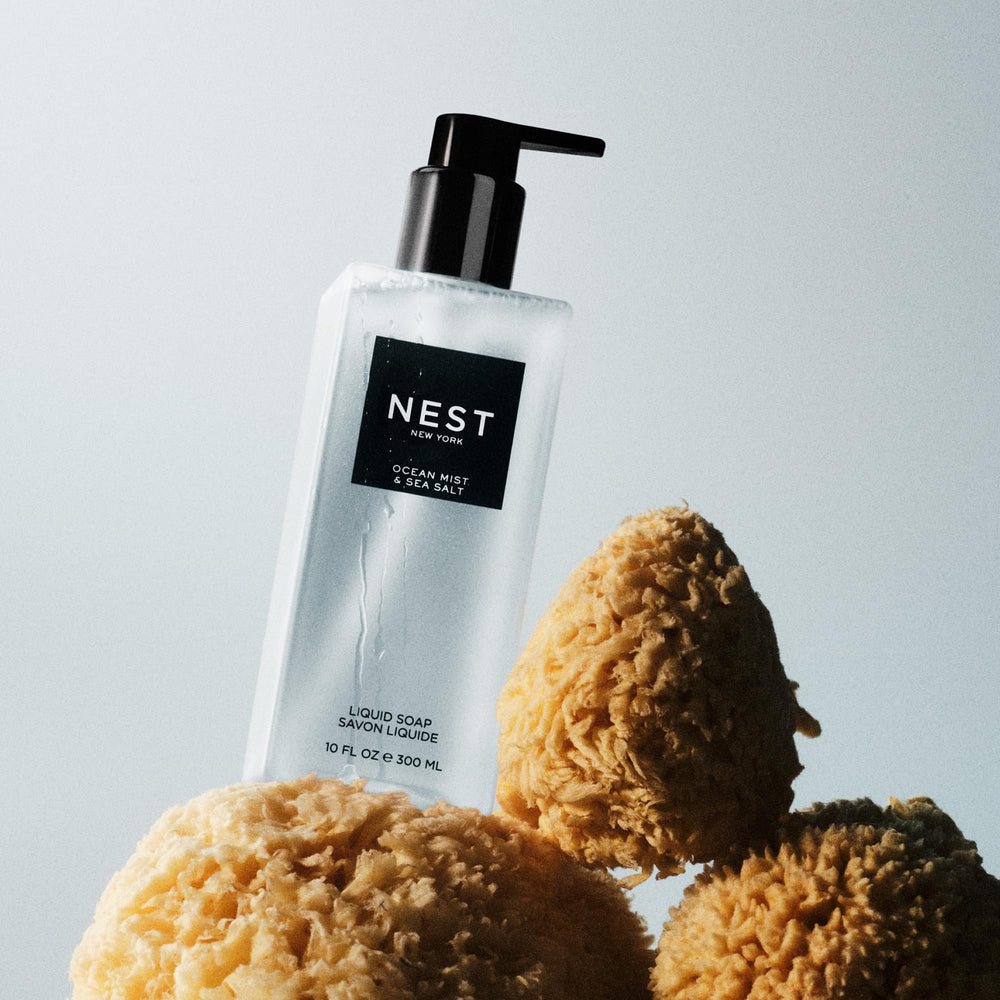 NEST New York Ocean Mist label details showcase gluten-free and cruelty-free branding