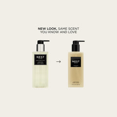 Nest New York Rose Noir & Oud liquid soap lather close-up highlights rich foam and nourishment.