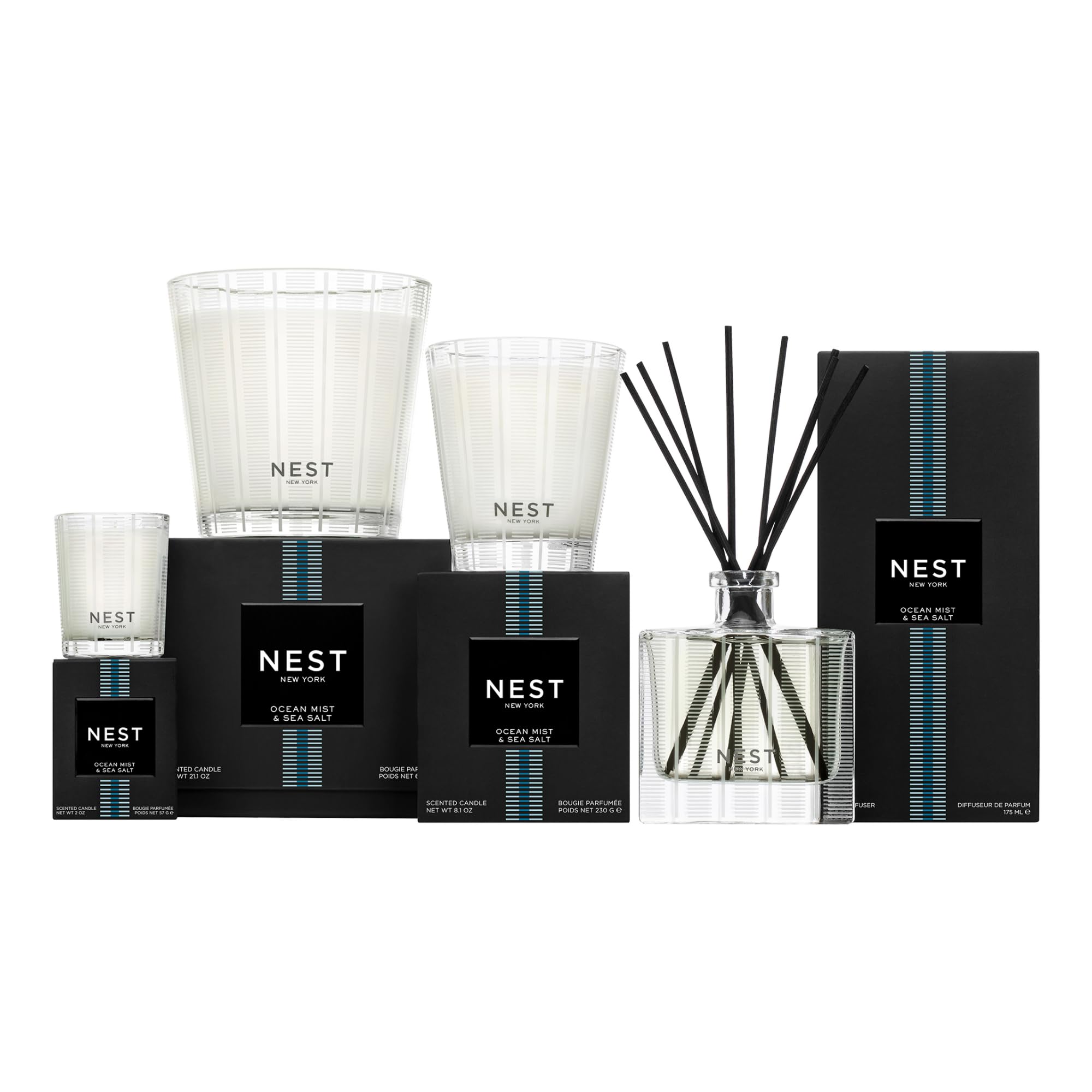 NEST New York Liquid Soap Set bottle pumps arranged on sink for quick hand cleansing.
