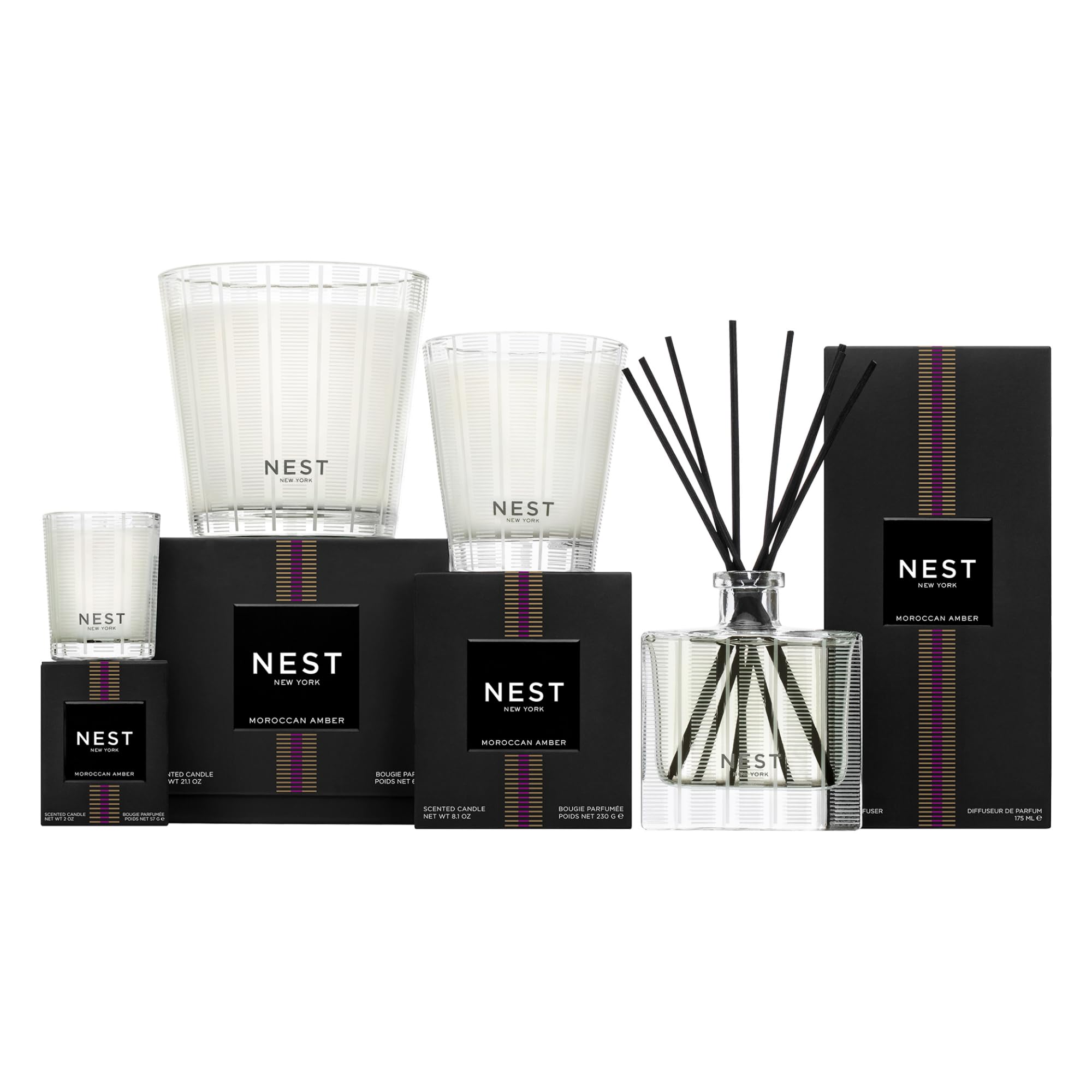 NEST New York Moroccan Amber label detail reflects gluten free and cruelty free standards.