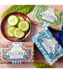 Nesti Dante Villa Sole Blue Freesia packaging conveys premium spa-at-home experience