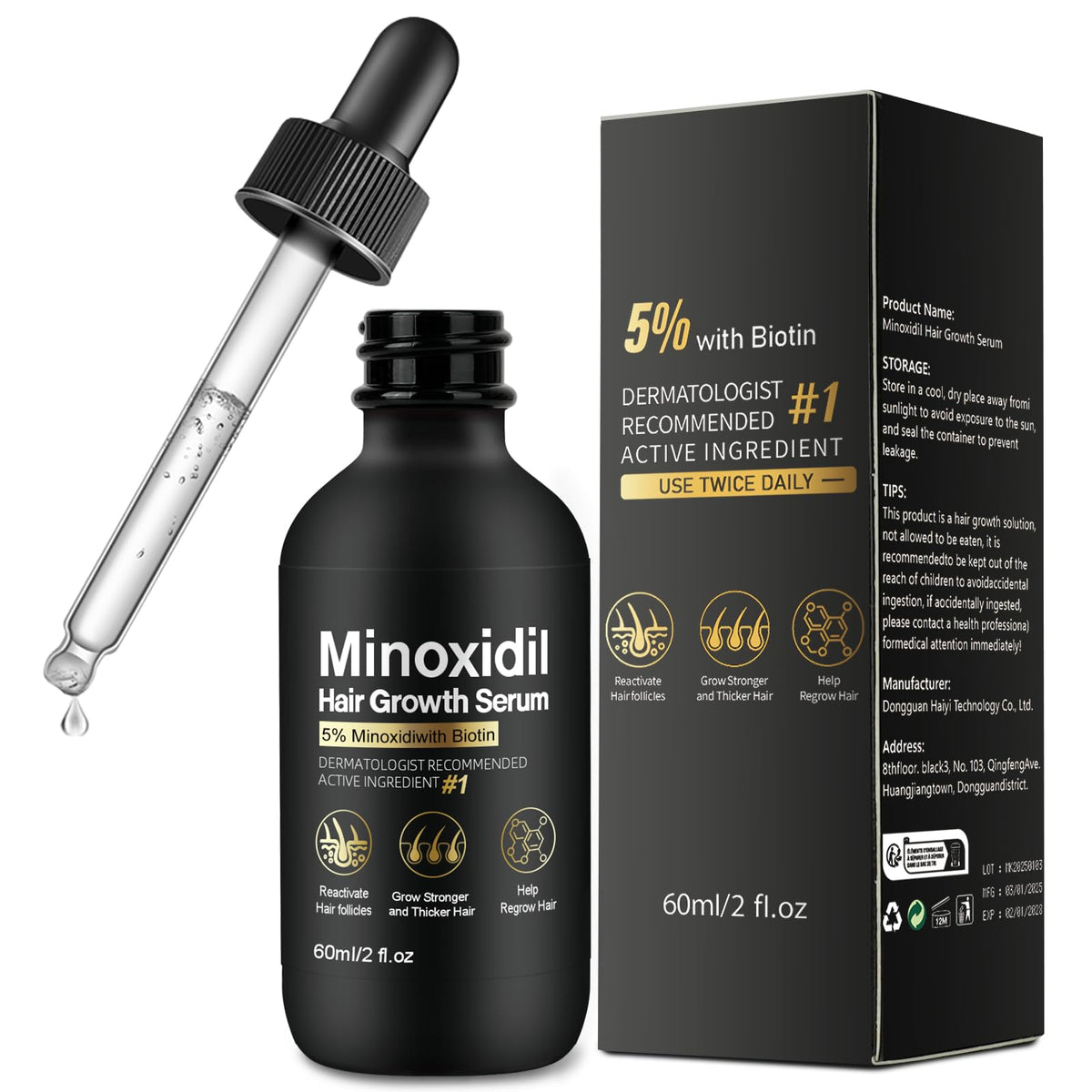 NETYIYUN 5% Minoxidil bottle ready for daily use to support hair regrowth.