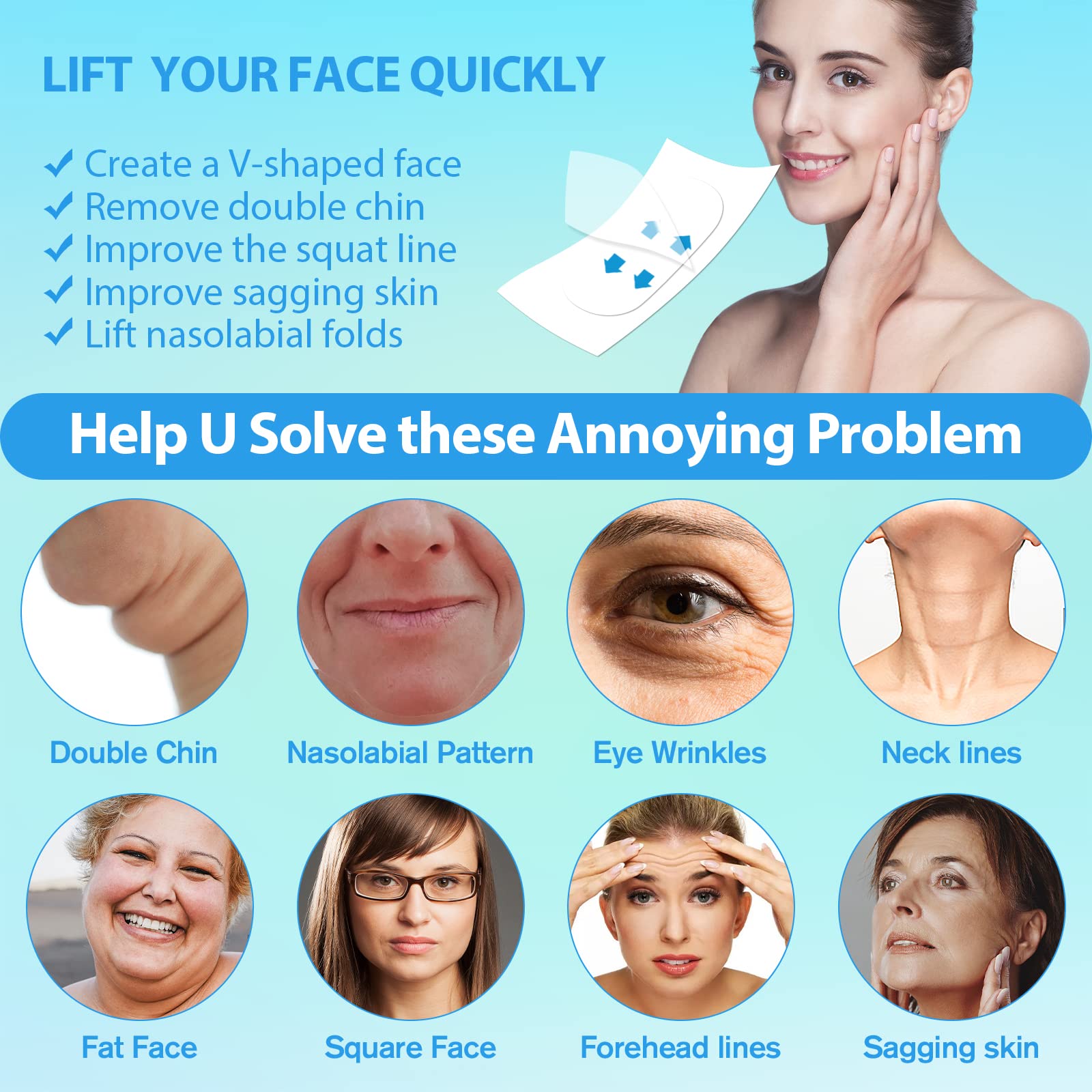 Netlkjonk face lift tape invisible under makeup for seamless contour.
