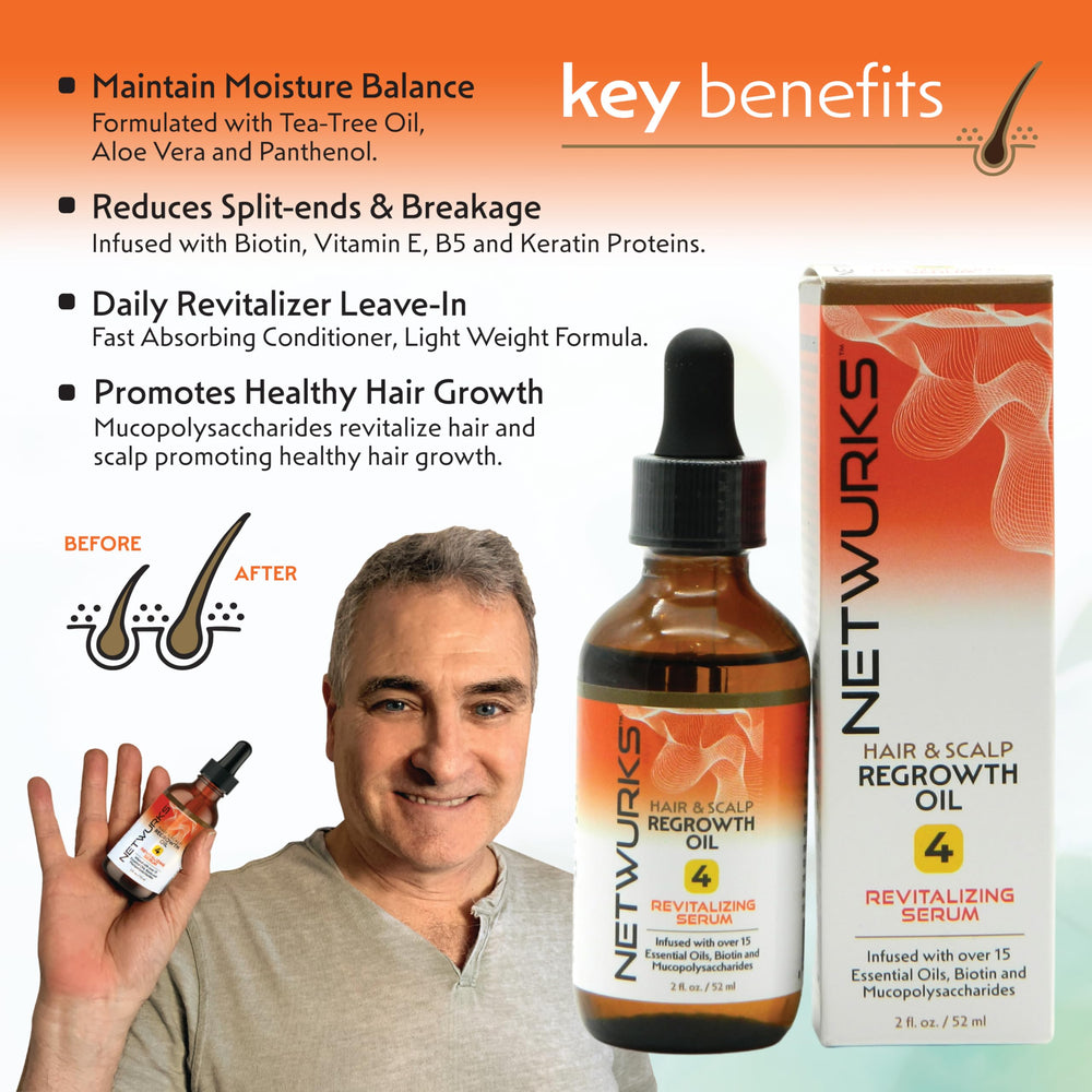 NetWurks Bonding Oil with Arginine supports follicle function and vitality.