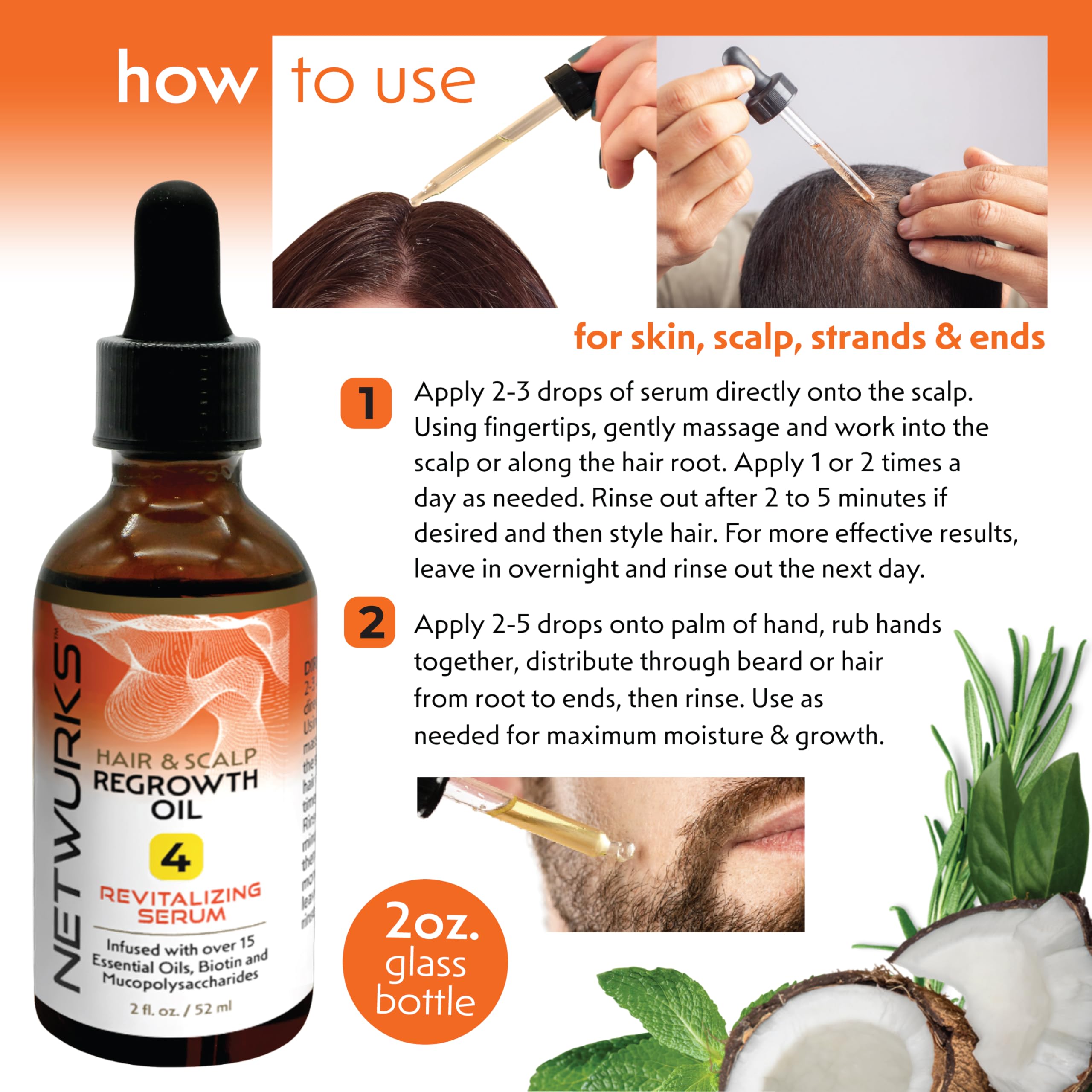 NetWurks Bonding Oil paired with Leave-in Spray enhances routine care.