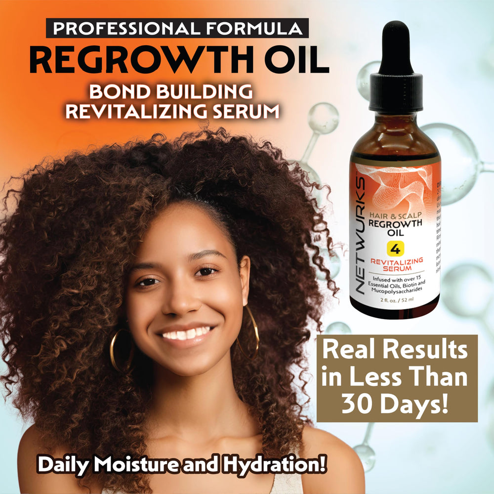 NetWurks Bonding Oil application on damp hair for best absorption