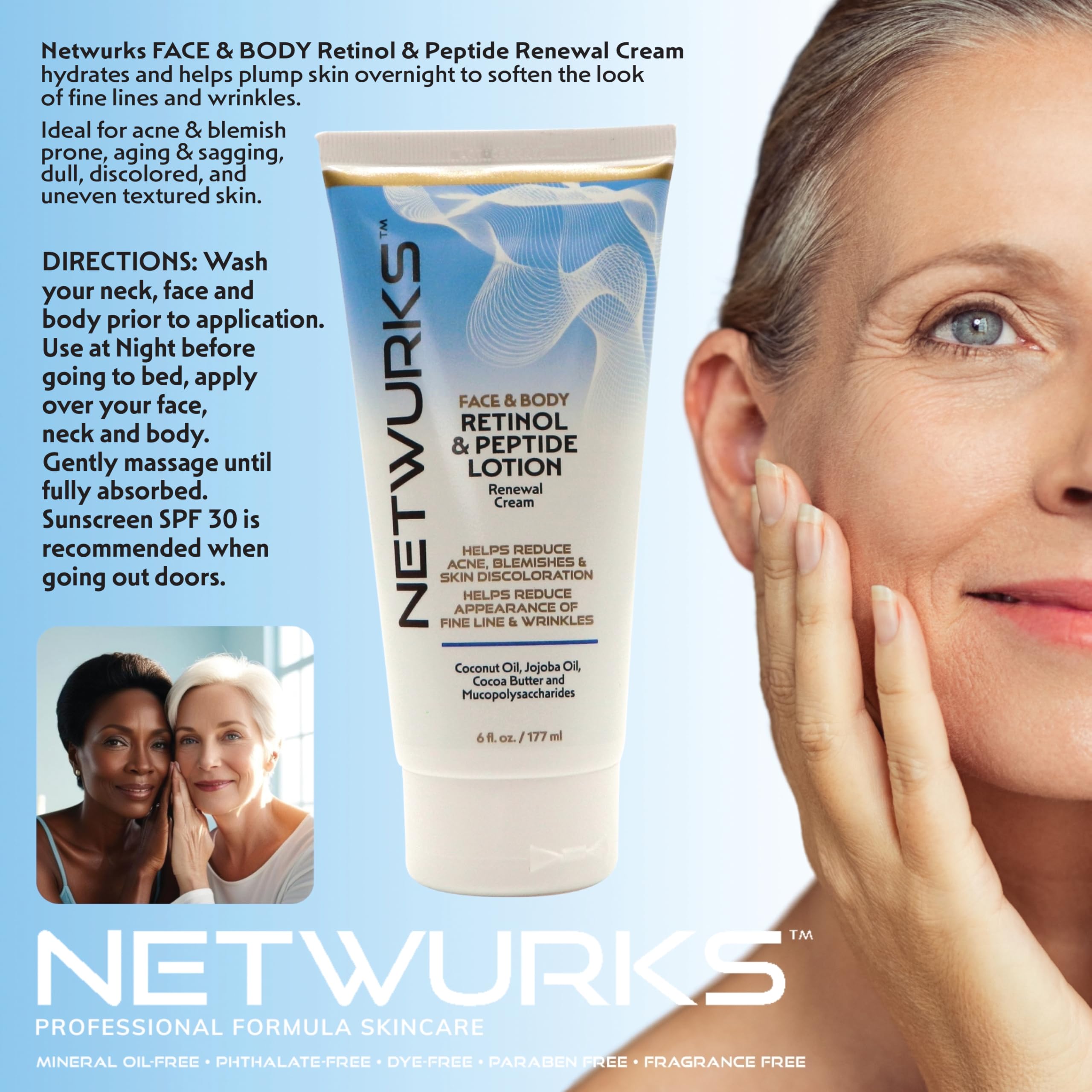 NetWurks night application massage demonstrates easy absorption at bedtime