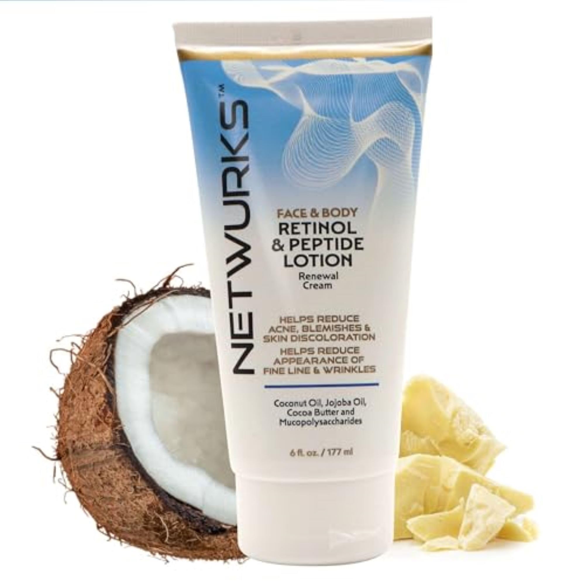 NetWurks night cream face bottle promotes renewal and hydration