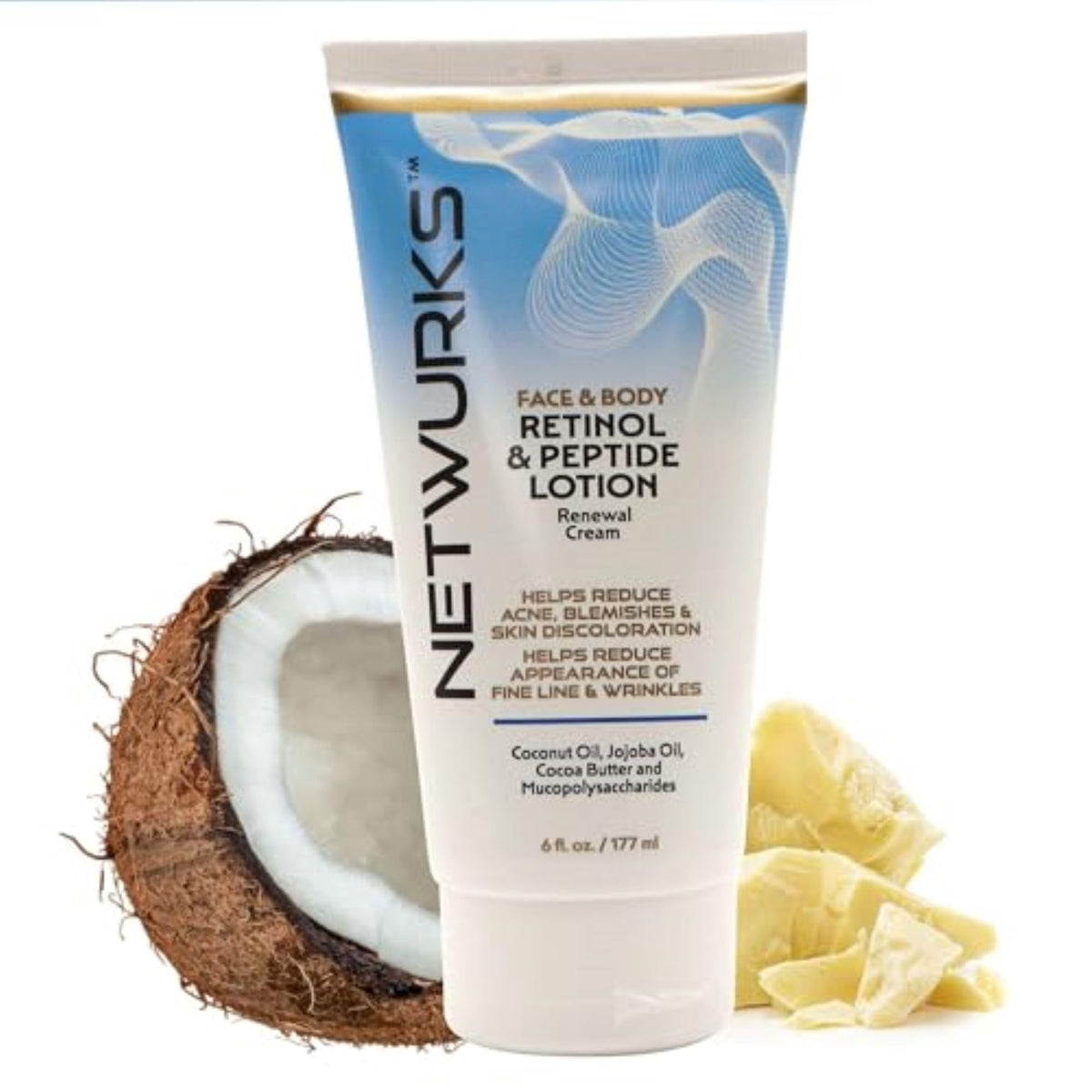 NetWurks night cream face bottle promotes renewal and hydration