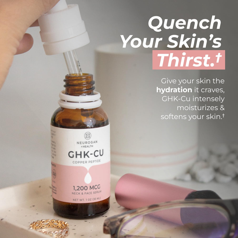 Neurogan GHK-Cu serum hand application showing gentle hydration