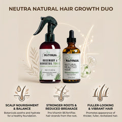 Neutra Natural growth oil bottle with cinnamon and clove blend for hair conditioning
