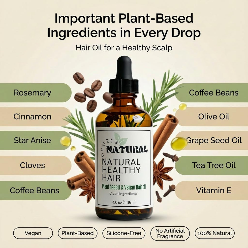Neutra Natural scalp massage applying the oil for daily conditioning.