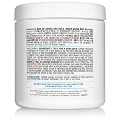 Neutralyze exfoliating acne wipes textured pad close-up highlights dual-texture exfoliation.