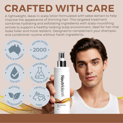 Neutriderm Hair Enhancer Lotion packaging front highlights premium branding.