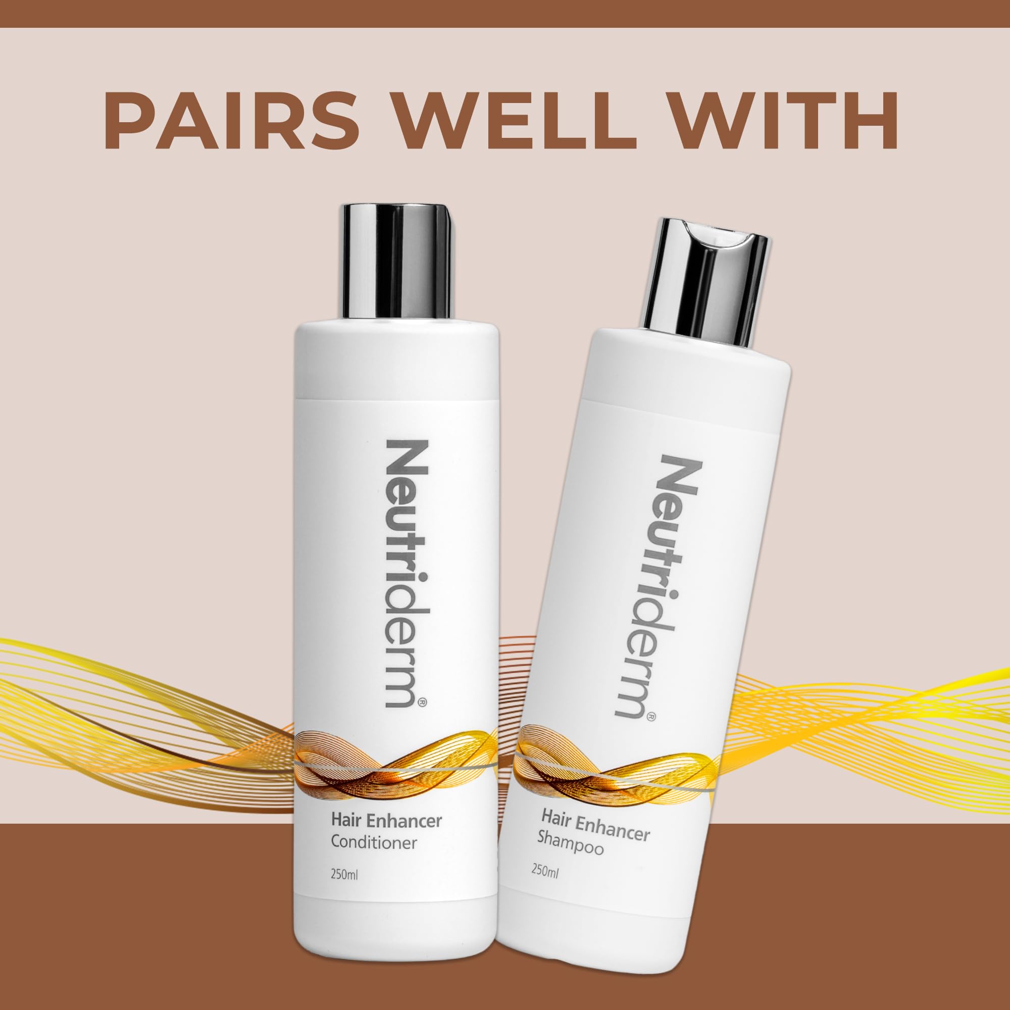 Neutriderm Hair Enhancer Lotion shine-boost moment on straight hair.
