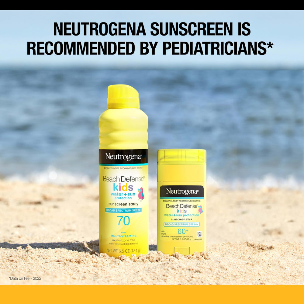Neutrogena Beach Defense Kids Sunscreen Stick staying on during water activities for 80 minutes