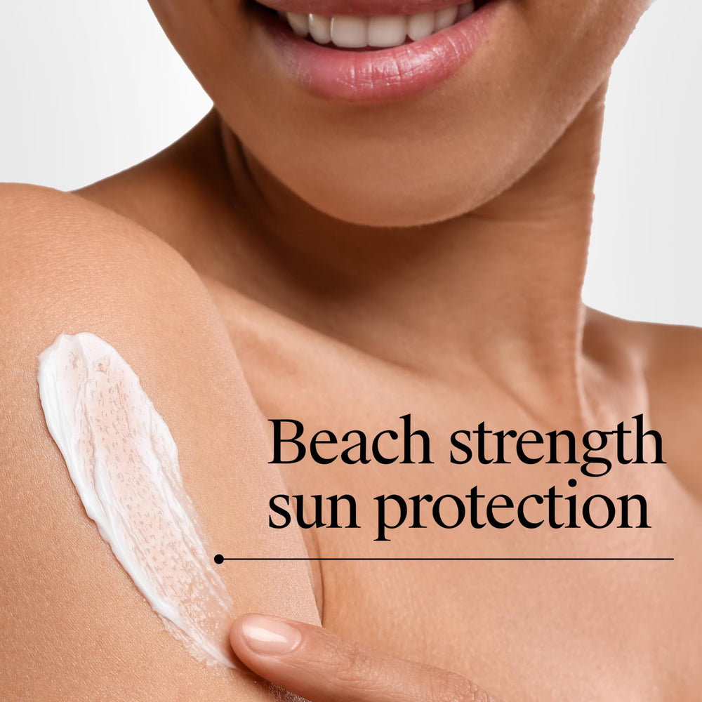 Neutrogena Beach Defense SPF 70 texture on skin appears light and fast absorbing.