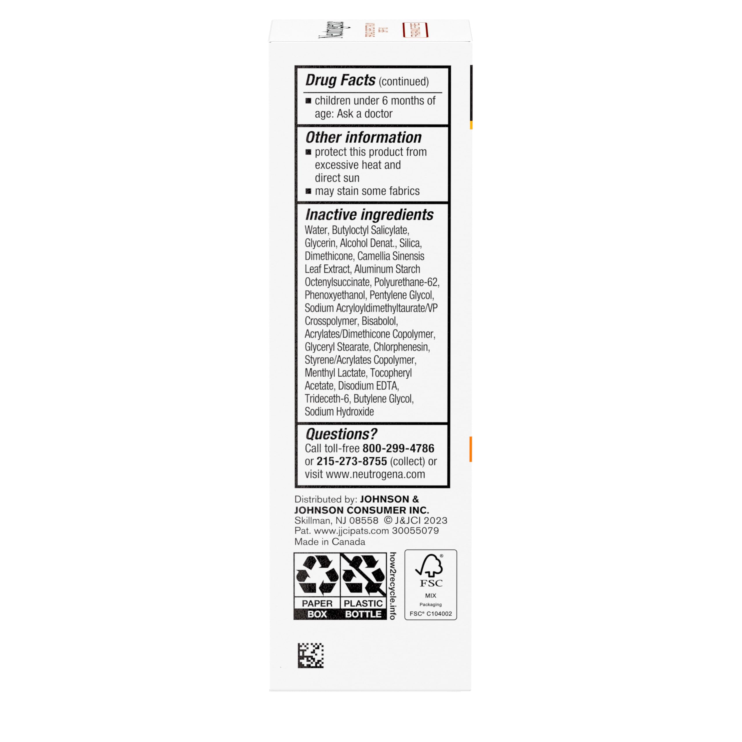 Neutrogena Clear Face Serum Sunscreen packaging and label emphasize clean branding.