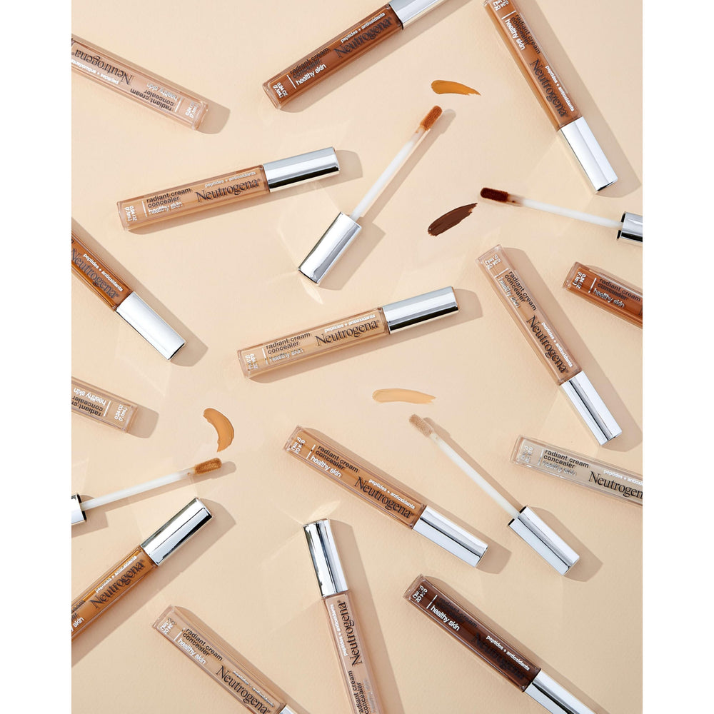 Neutrogena concealer almond medium 02 buildable coverage shown on skin.