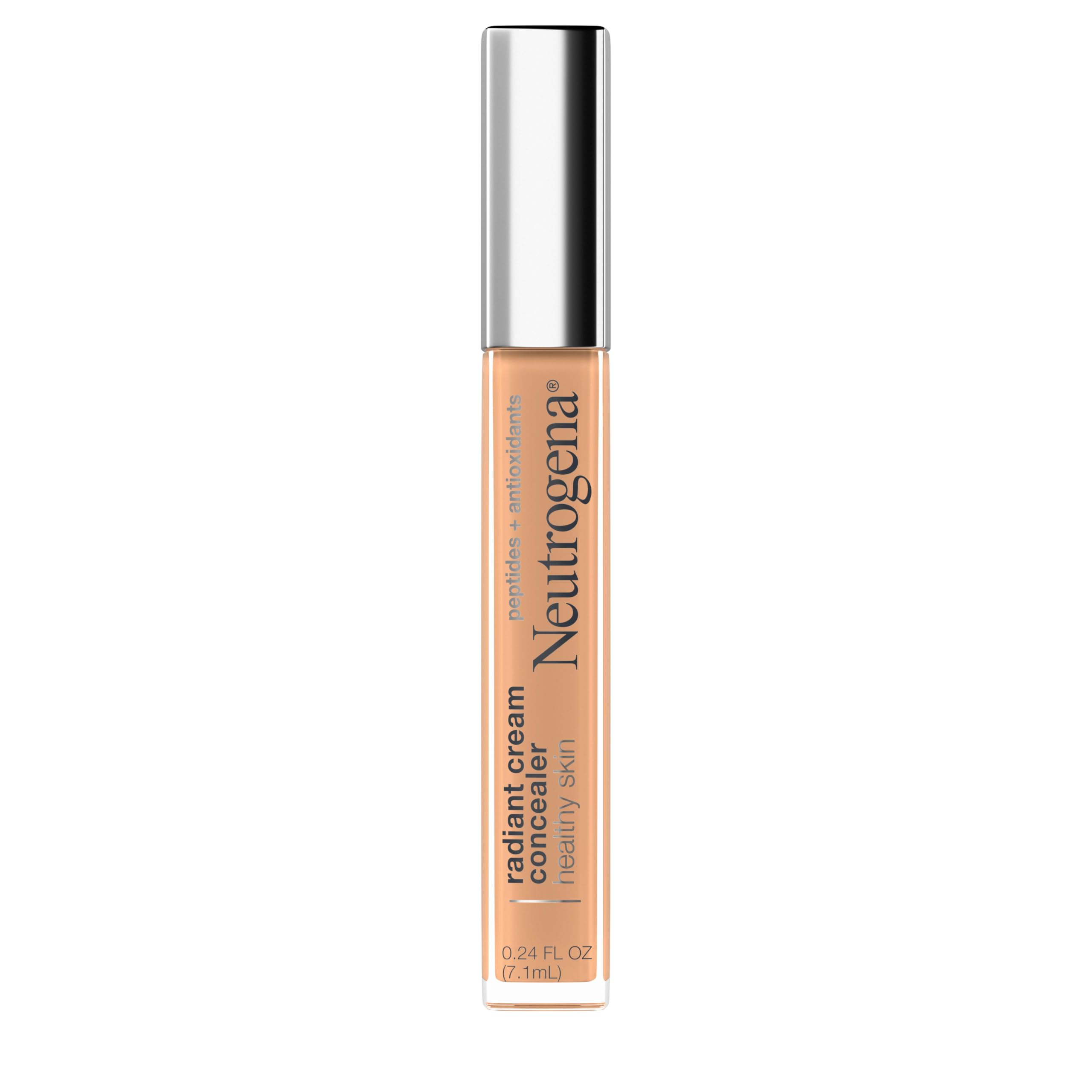 Neutrogena concealer almond medium 02 tube closeup with smooth texture and even coverage.