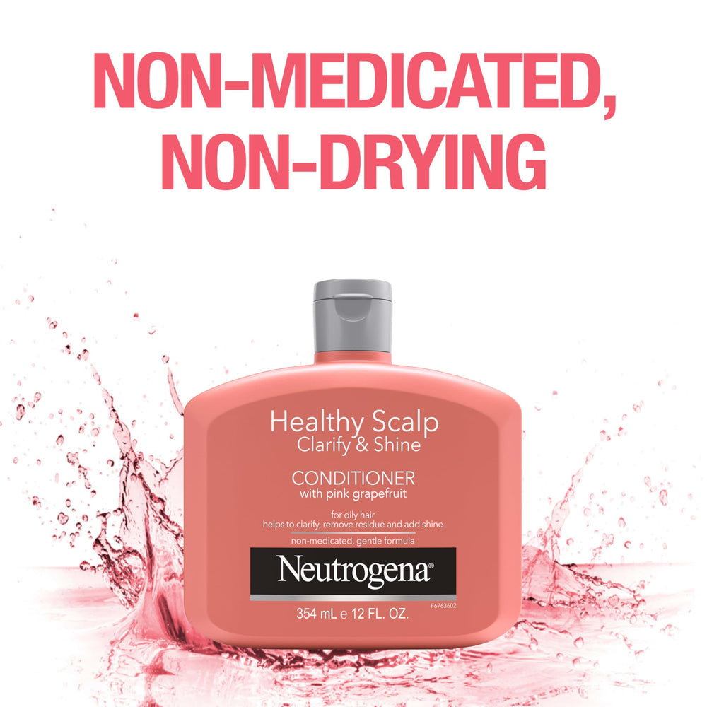 Neutrogena Exfoliating Healthy Scalp Conditioner on wet hair demonstrating even distribution for cleansing