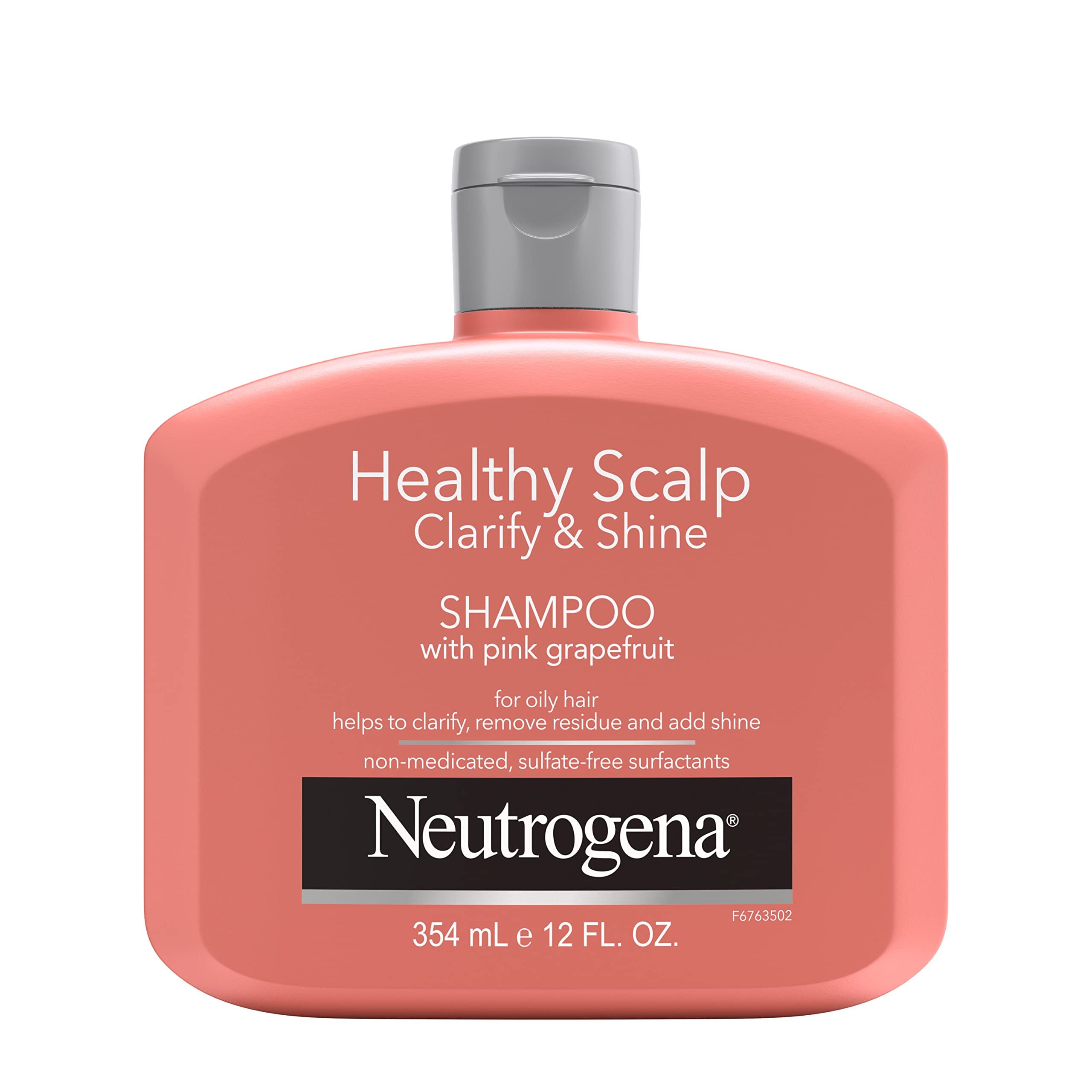 Neutrogena Exfoliating Healthy Scalp Shampoo pink-grapefruit-bottle boosts oil control and shine