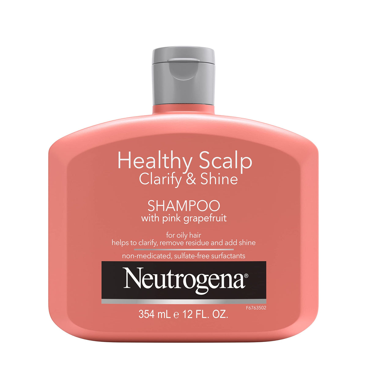 Neutrogena Exfoliating Healthy Scalp Shampoo pink-grapefruit-bottle boosts oil control and shine