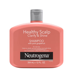 Neutrogena Exfoliating Healthy Scalp Shampoo pink-grapefruit-bottle boosts oil control and shine