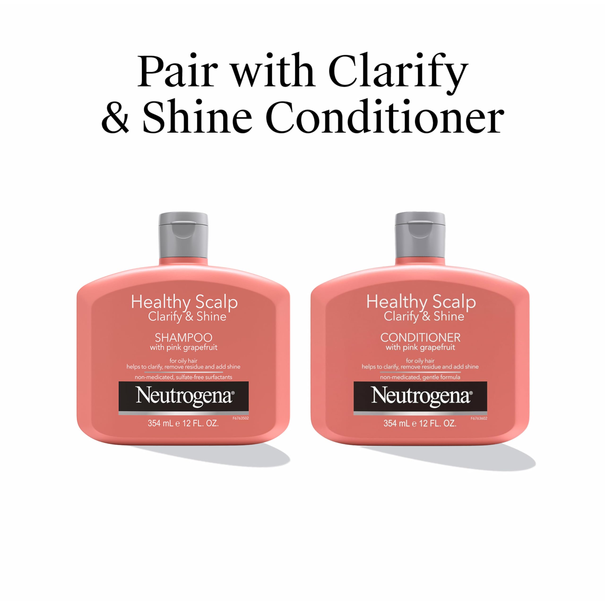 Neutrogena Exfoliating Healthy Scalp Shampoo pink-grapefruit-rough-texture hints at gentle cleanse