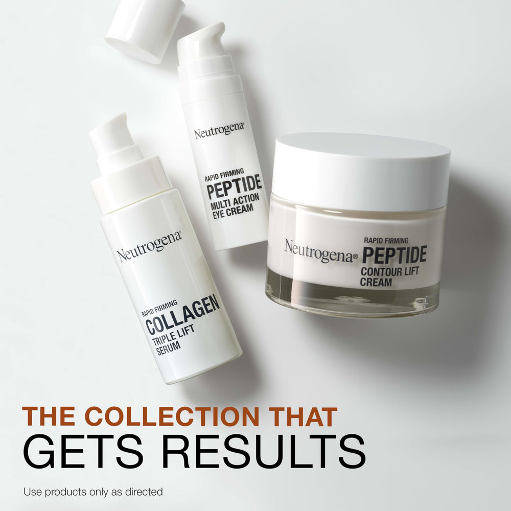 Neutrogena Eye Area application close-up illustrates gentle massage technique.